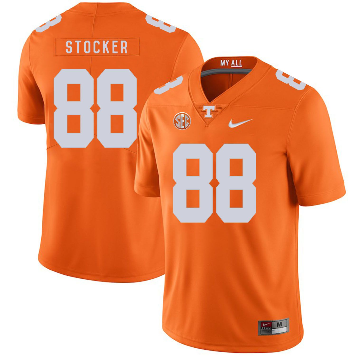Men Tennessee Volunteers #88 Stocker Orange Customized NCAA Jerseys